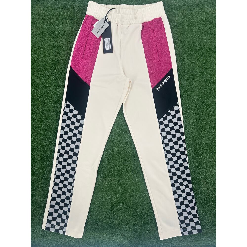 Palm Angels Colorblock Track Pant White & Fuchsia Large Brand New